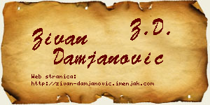 Živan Damjanović vizit kartica